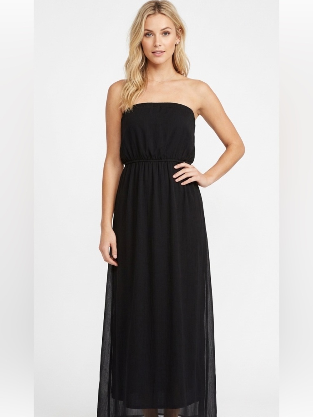 FOREVER 21 Small strapless black prom dress